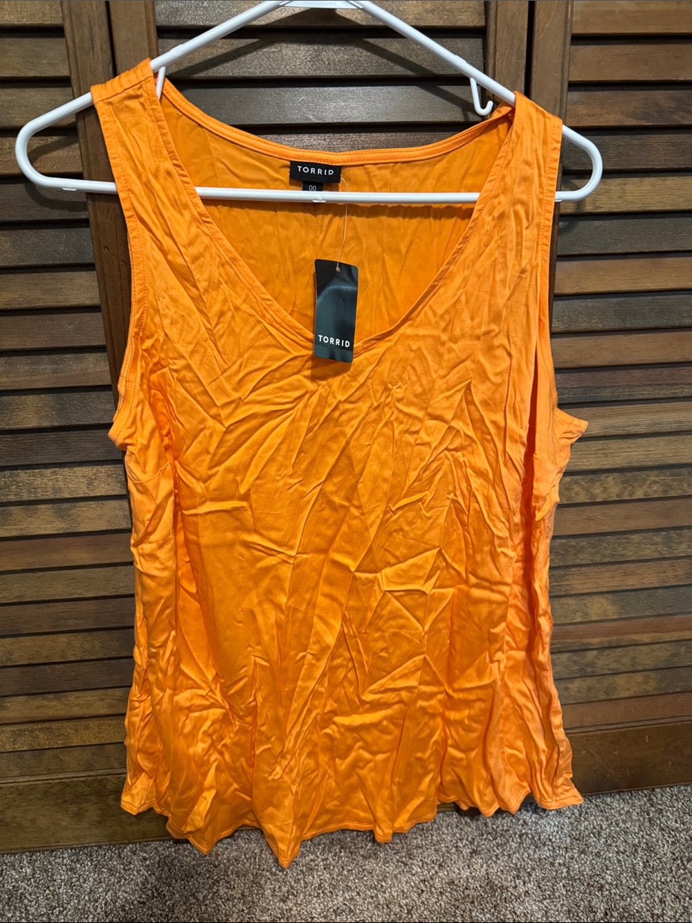 torrid Bright Orange V-Neck Sleeveless Tank
